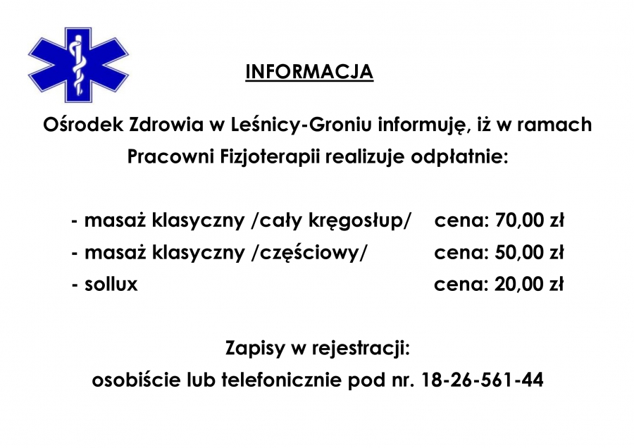 Pracownia Fizjoterapii